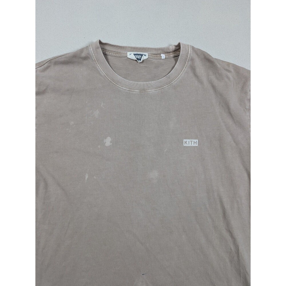 KITH LAX Tee Shirt Chime Beige Size L KHM031087 Streetwear Skater Distressed
